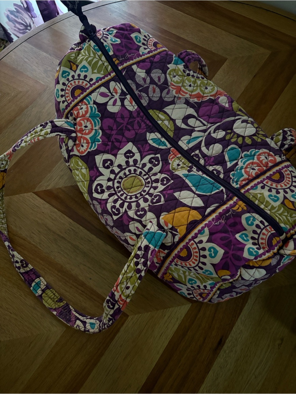 Vera Bradley Purple Multi Quilted Travel Duffel